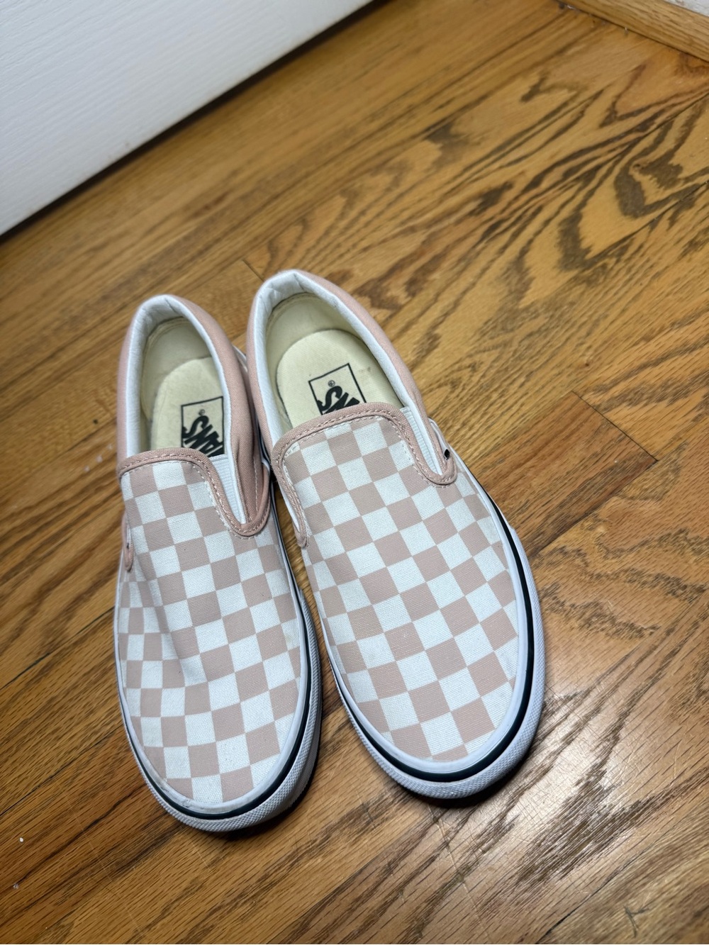 Vans Slip-On Checkerboard Sneakers - Pink & White